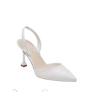 New Marc Fisher Women’s 10 White Hayda Kitten Heel Bride Elegant Wedding